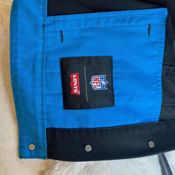 Levi's X NFL Black & Blue Denim Trucker Jacket Sz Medium EUC - Picture 9 of 11